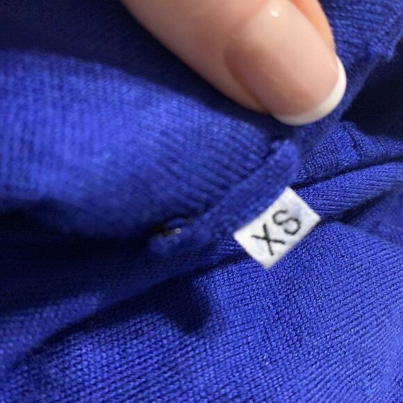 alexander mcqueen Authentic Solid Navy Blue Crew Neck Short Sleeve Mini Dress Xs - Picture 6 of 7